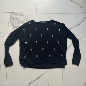 Wooden Ships Skull Sweater Black X/S